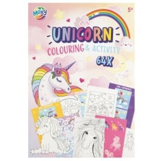 Carte cu activitati de colorat, unicorni, A4, 64 pag, Moxy