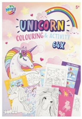 Carte cu activitati de colorat, unicorni, A4, 64 pag, Moxy foto