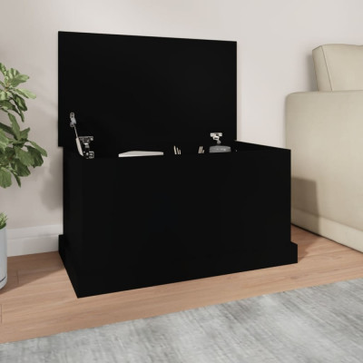 vidaXL Cutie de depozitare, negru, 70x40x38 cm, lemn prelucrat foto