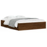 Cumpara ieftin Cadru de pat cu sertare, stejar maro, 150x200 cm lemn prelucrat