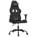 Cumpara ieftin Scaun de gaming cu masaj, negru, material textil