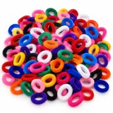 Cumpara ieftin Set elastice multicolore, 2.3 cm, 100 bucati, pentru par fetite, accesorii colorate pentru codite, impletituri, suvite si coafuri