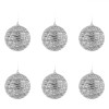 Set Globuri de Crăciun, Model Glitter, Argintii, Diametru 8 cm, 6 Bucăți, Oem
