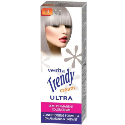 Vopsea de par semipermanenta Trendy Cream Ultra Venita, Nr. 11, Silver dust foto