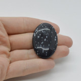 Cabochon obsidian fulg de nea 40x26x6mm c100, Stonemania Bijou