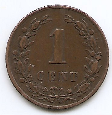 Olanda 1 Cent 1878 - Willem III / Wilhelmina , Bronz, 19 mm KM-107 (1)