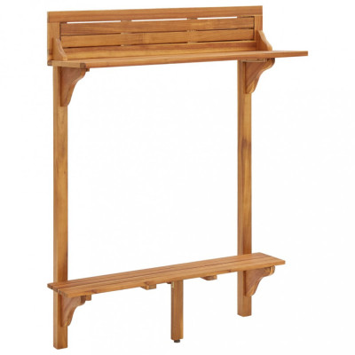 Masă de bar pentru balcon, 90x37x122,5 cm, lemn masiv de acacia foto
