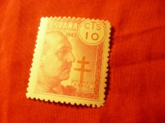 2Timbre Spania 1940 Campania contra Tuberculozei , Gen. Franco , val. 10C si 40C
