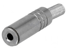 Conector Jack 3,5mm mufă mamă stereo cu manşon 3 drept