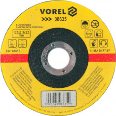 Disc abraziv pentru debitat metale 125x2.5x22 mm VOREL