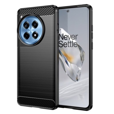 Husa pentru OnePlus 12R - Techsuit Carbon Silicone - Black foto