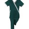 Costum Medical Pe Stil, Turcoaz inchis cu Elastan cu Garnitură Stil Japonez, Model Marinela - 2XL, 2XL