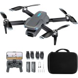 Drona cu Telecomanda S20, Camera 4K WiFi 5G, Pliabila, 90&deg; Ajustabila, Pozitionare Optica, 36 min Autonomie, 2 Baterii, Geanta, Gri