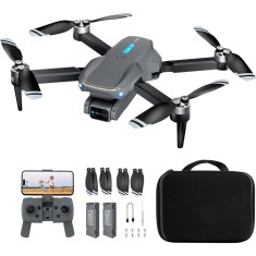 Drona cu Telecomanda S20, Camera 4K WiFi 5G, Pliabila, 90&deg; Ajustabila, Pozitionare Optica, 36 min Autonomie, 2 Baterii, Geanta, Gri