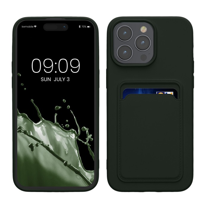 Husa Kwmobile pentru Apple iPhone 15 Pro Max, Verde inchis, Silicon, KWM000020EP004C