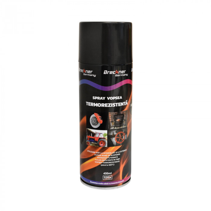 Spray vopsea NEGRU rezistent termic pentru etriere 450ml. Breckner BK83114