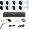 Kit de supraveghere cu 8 camere Dahua de 5 Megapixeli, IR 80m, Starlight, DVR de 8 canale 8MP, Accesorii SafetyGuard Surveillance