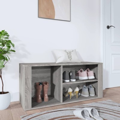 Pantofar, gri sonoma, 100x35x45 cm, lemn prelucrat foto