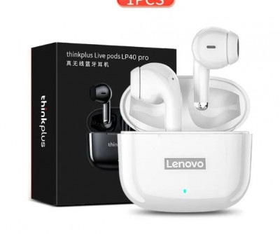 Casti Lenovo wireless, Bluetooth, LP40 PRO , Rezistente la apa, Albe foto