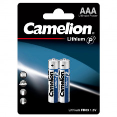 Baterie Litiu 1.5V AAA LR3, Dimensiuni 10.5 x 44.5 mm Camelion Blister 2