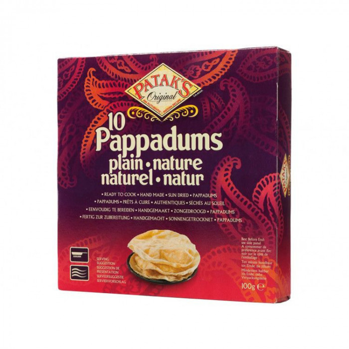 Paine traditionala indiana Patak&#039;s Pappadum 100g