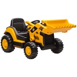 AIYAPLAY Ruspa Electrică pentru Copii 3-6 Ani Marca Oficială Caterpillar 12V cu Telecomandă, Galben | Aosom Romania