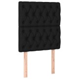 Cumpara ieftin Tablie de pat neagra 80x7x118/128 cm, material textil