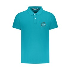 Trussardi Tricou polo barbati, cu imprimeu grafic, Regular fit, Azur, S