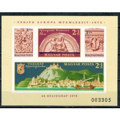 Ungaria 1975 - Anul European al Ocrotirii Monumentelor, colita nedantelata neuzata