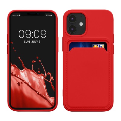 Husa kwmobile pentru Apple iPhone 12 Mini, Silicon, Rosu, 55111.09 foto