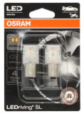 Set 2 Buc Led Osram PY21W 12V 1,3W BAU15S 6000K Amber LEDriving SL 7507DYP-02B