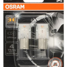 Set 2 Buc Led Osram PY21W 12V 1,3W BAU15S 6000K Amber LEDriving SL 7507DYP-02B