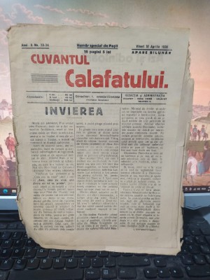 Cuv&amp;acirc;ntul Calafatului nr. 23-24 anul II, 10 aprilie 1936, Număr de Paști, 222 foto