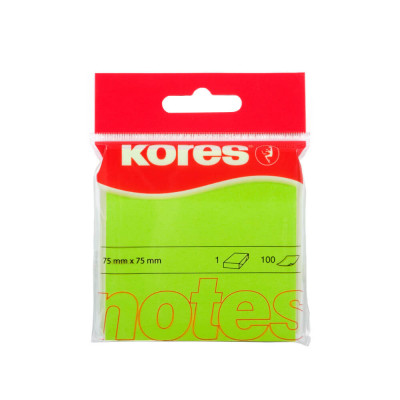 Notite Adezive Kores, 100 File, 75x75 mm, Verde Neon, Bloc Notes, Sticky Notes, Post-it, Post-it-uri, Bloc de Hartie, Notite pentru Birou, Notite Adez foto