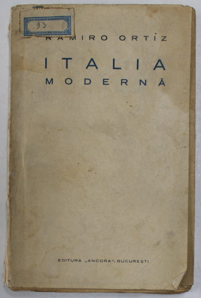 ITALIA MODERNA de RAMIRO ORTIZ , 1925
