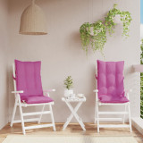 VidaXL Perne de scaun cu spătar &icirc;nalt, 2 buc, roz, țesătură Oxford