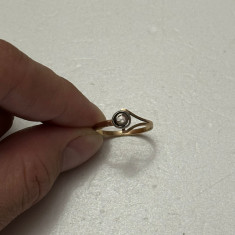 INEL AUR 14K + 1 Diamant = 0.20ct - Rose Cut - Rusia - Mar.60 - Vintage !