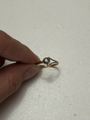 INEL AUR 14K + 1 Diamant = 0.20ct - Rose Cut - Rusia - Mar.60 - Vintage ! foto