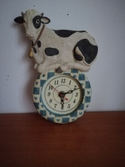 Ceas ceramic de perete vintage handmade Sia Collection foto