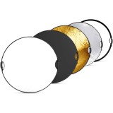 Blenda reflexie-difuzie 5 in 1 difuzie gold silver negru alb rotunda 110cm cu maner
