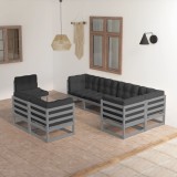 vidaXL Set mobilier de grădină cu perne, 8 piese, lemn masiv de pin 3076716