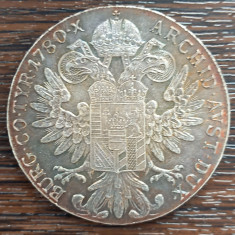 (A1) MONEDA DIN ARGINT AUSTRIA - 1 THALER 1780 SF, MARIA THERESIA, REBATERE