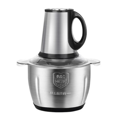 Tocator electric, inox, 4 lame din otel inoxidabil, recipient din inox, 2 L foto