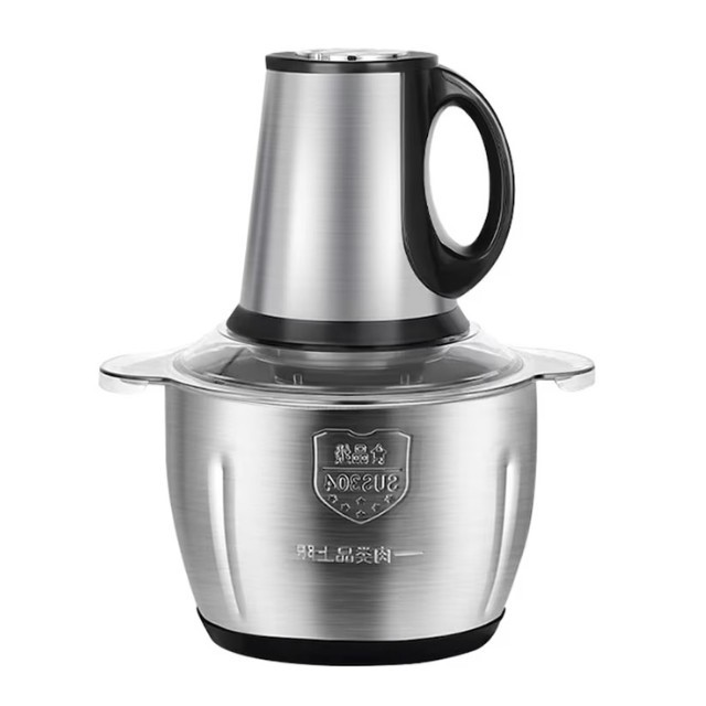 Tocator electric, inox, 4 lame din otel inoxidabil, recipient din inox, 2 L