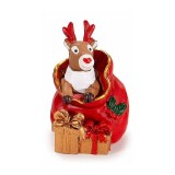 Figurina Craciun Ren polirasina multicolora cm 4 x 4 x 6,5 H