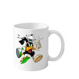 Cana din ceramica haioasa desene animate vechi, 330 ml, alba, tematica Daffy Duck