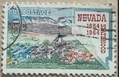 SUA Nevada Statehood, Virginia City ?i Harta Nevada foto