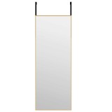 Cumpara ieftin Oglinda pentru usa, auriu, 30x80 cm, sticla si aluminiu