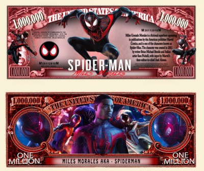 !!! SUA = FANTASY NOTE (TJ6) = FILMUL SPIDER-MAN CU MILES MORALES - 2022 - UNC foto