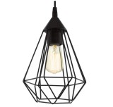 Cumpara ieftin Lustra Pendul vintage EGLO Tarbes, E27, O 17,5 cm, negru - RESIGILAT